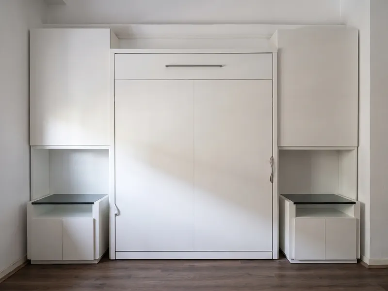 Cama Rebatible con Biblioteca